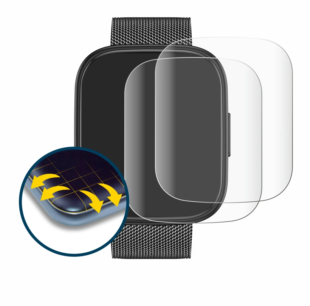 Image of the device Levowatch Doitx 3 with a wide variety of screen protectors.