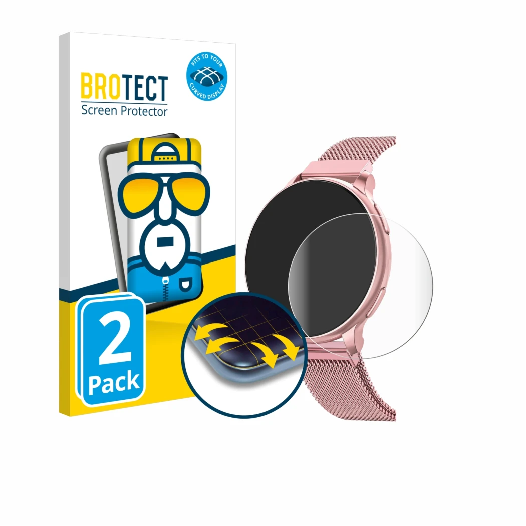 Front side of a product packaging with the brand logo BROTECT. Next to it is the device Banlvs Smartwatch 1.27