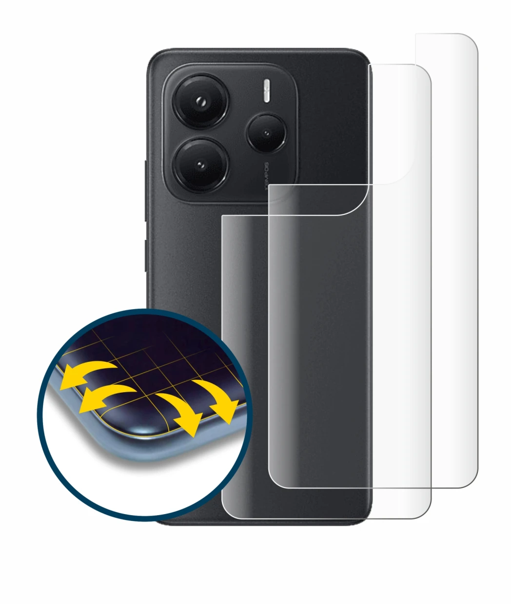 Image of the device Xiaomi Redmi Note 14 (Back) with a wide variety of screen protectors.