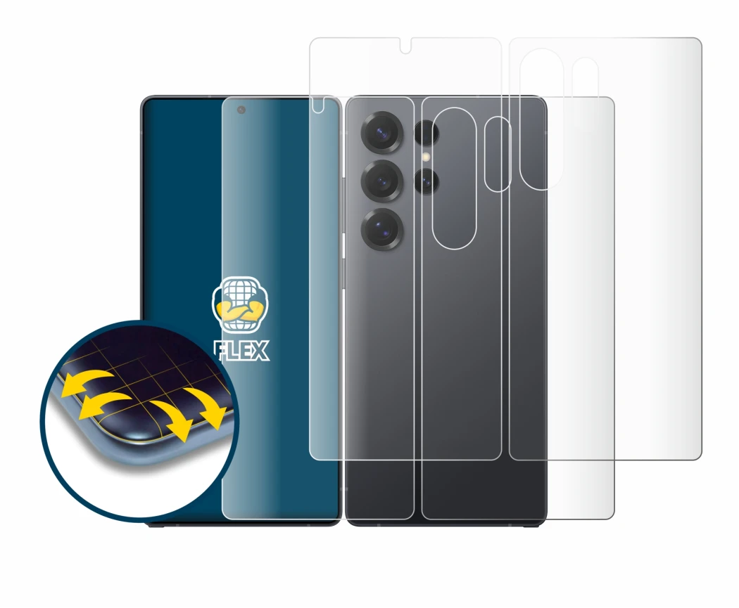 Image of the device Samsung Galaxy S25 Ultra Enterprise Edition (Front+Back) with a wide variety of screen protectors.