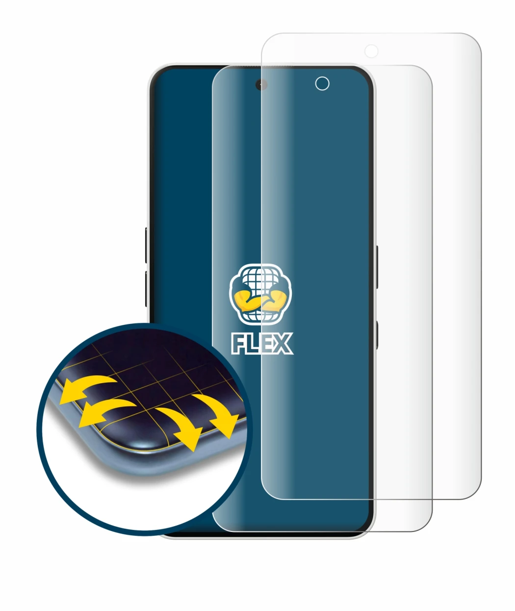 Image of the device Nothing Phone (3a) with a wide variety of screen protectors.