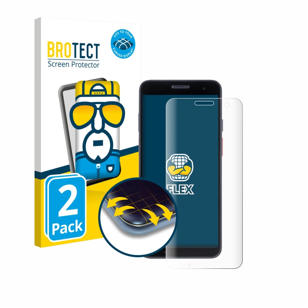 Front side of a product packaging with the brand logo BROTECT. Next to it is the device Honeywell CT37 shown with the correspo