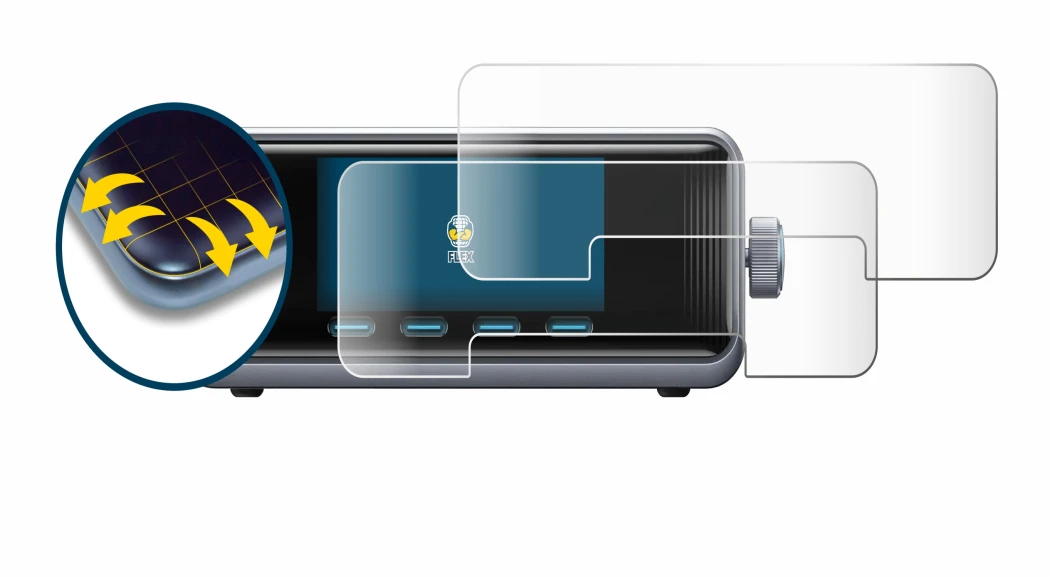 Image of the device Anker Prime 250 W GaNPrime with a wide variety of screen protectors.