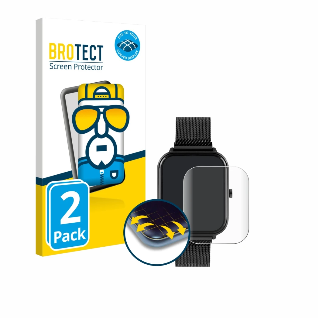 Front side of a product packaging with the brand logo BROTECT. Next to it is the device Reflex Active Series 44 shown with the