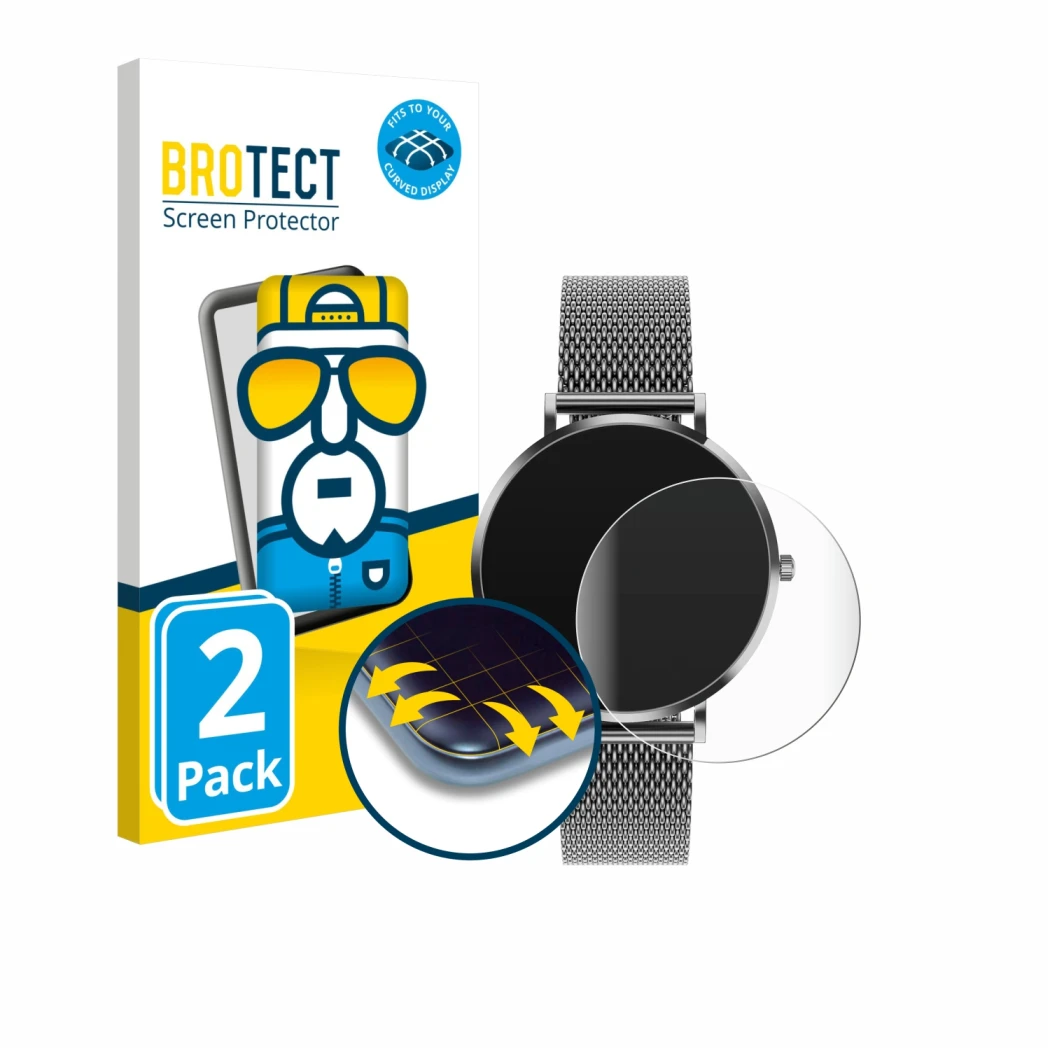 Front side of a product packaging with the brand logo BROTECT. Next to it is the device Pireware Amory 5 shown with the corres