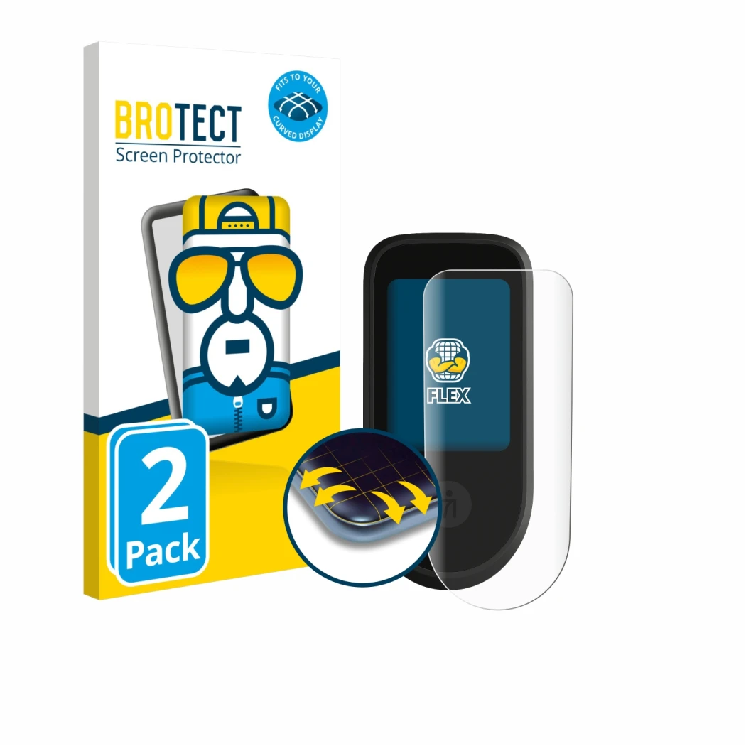 Front side of a product packaging with the brand logo BROTECT. Next to it is the device Segway Ninebot Max G3 D shown with the