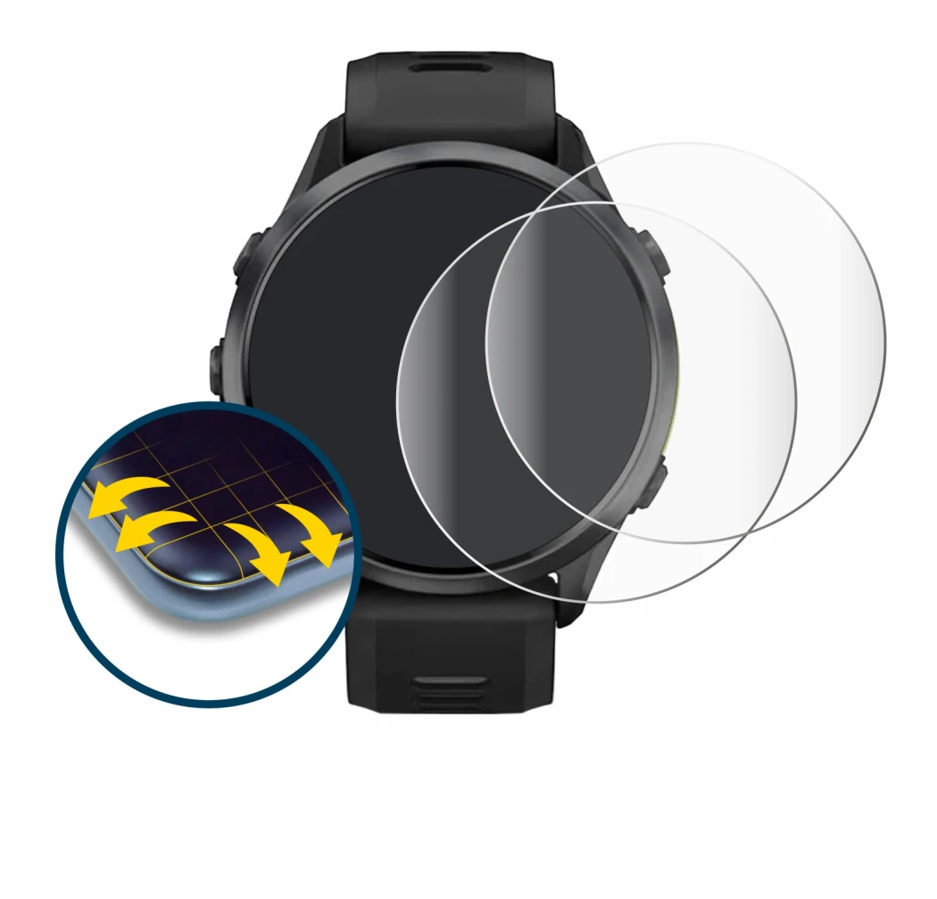 Image of the device Garmin Forerunner 970 with a wide variety of screen protectors.