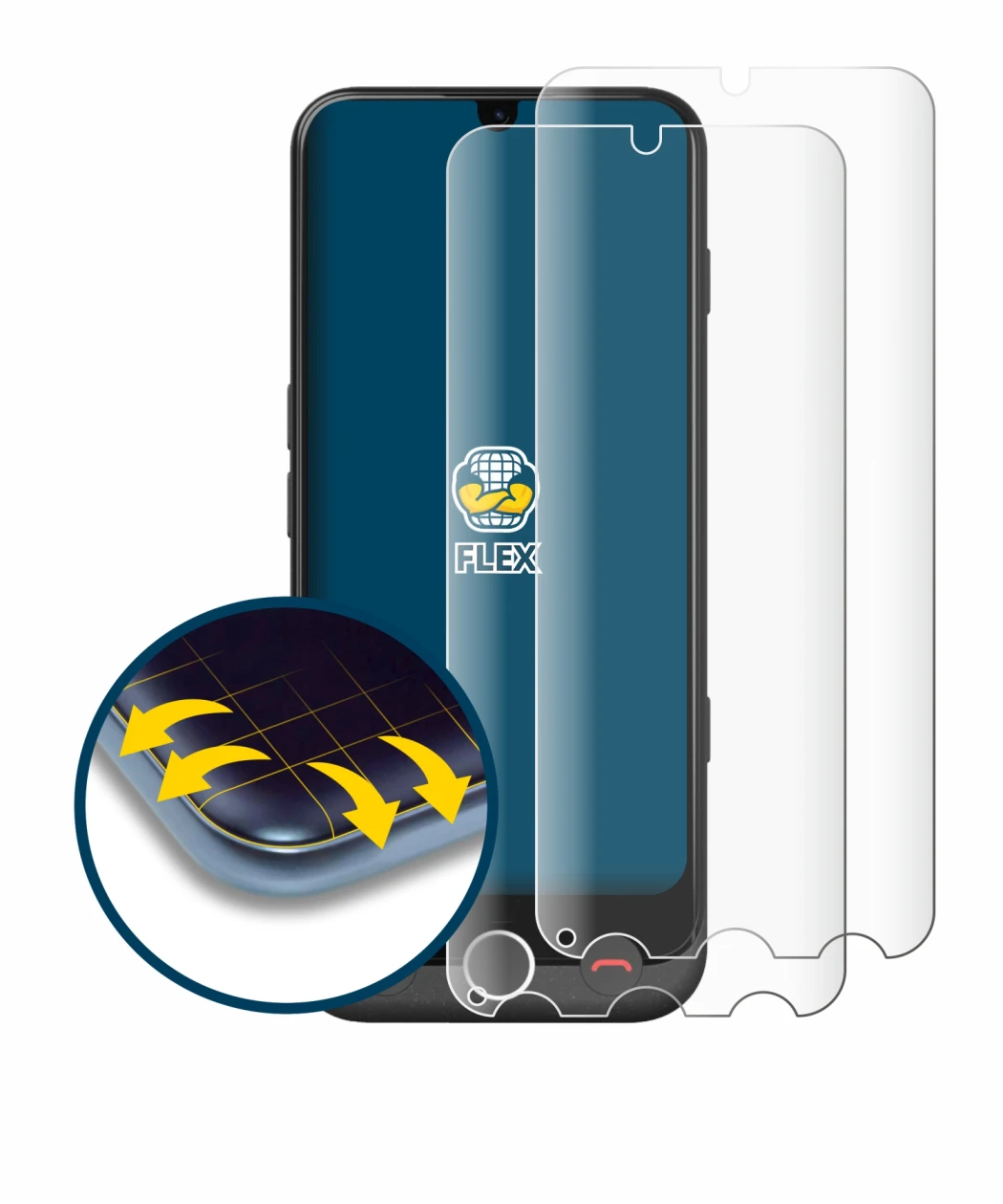 Image of the device Doro Aurora A30 with a wide variety of screen protectors.