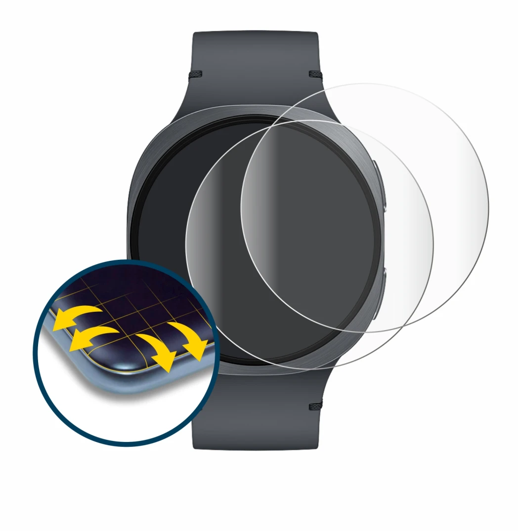 Image of the device Samsung Galaxy Watch 8 (44 mm) with a wide variety of screen protectors.