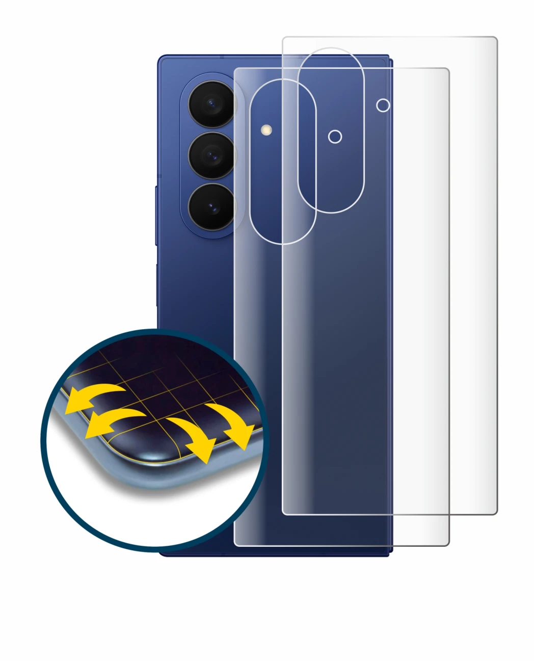 Image of the device Samsung Galaxy Z Fold 7 (Back) with a wide variety of screen protectors.