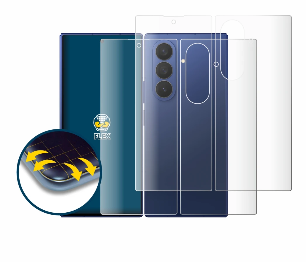 Image of the device Samsung Galaxy Z Fold 7 (Front+Back) with a wide variety of screen protectors.