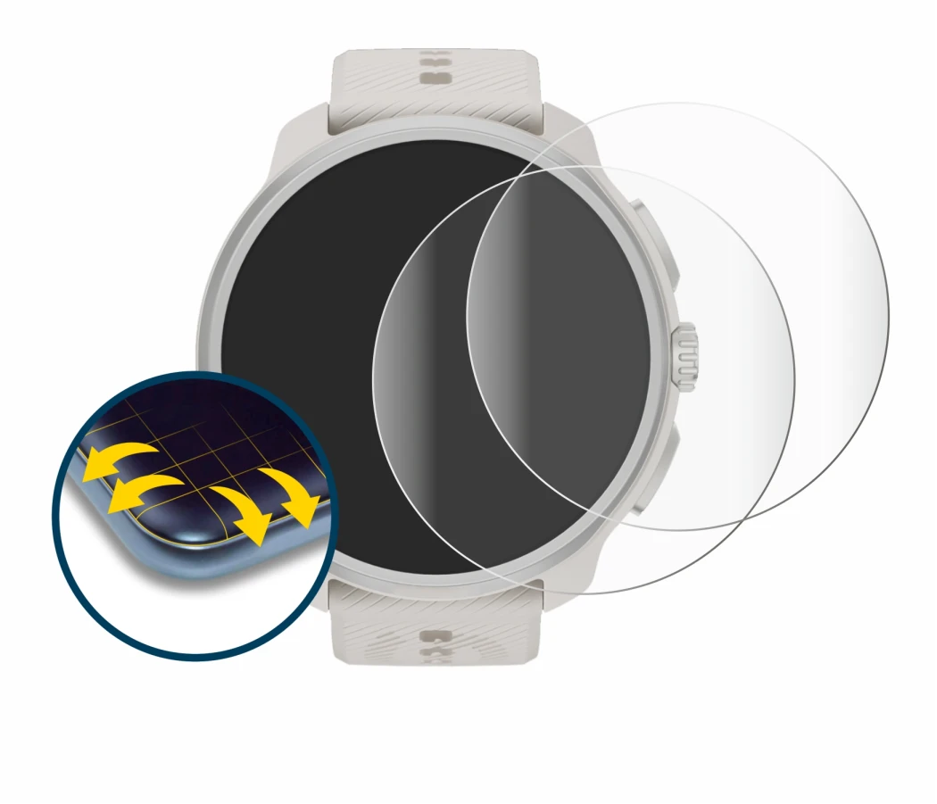 Image of the device Suunto Race 2 with a wide variety of screen protectors.