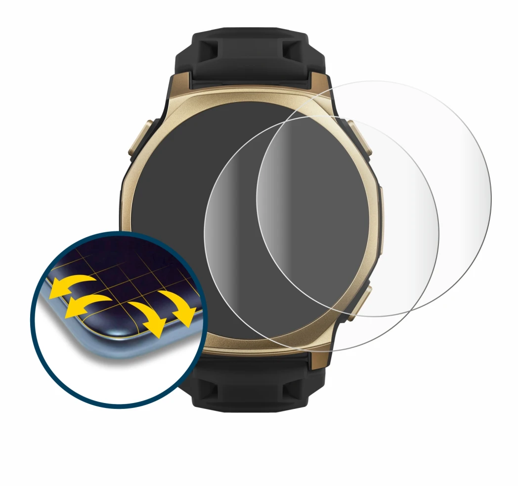 Image of the device Huami Amazfit T-Rex 3 Pro (44 mm) with a wide variety of screen protectors.