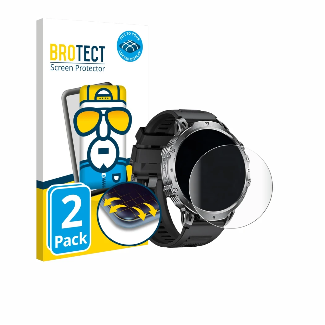 Front side of a product packaging with the brand logo BROTECT. Next to it is the device LIGE EF13 1.85