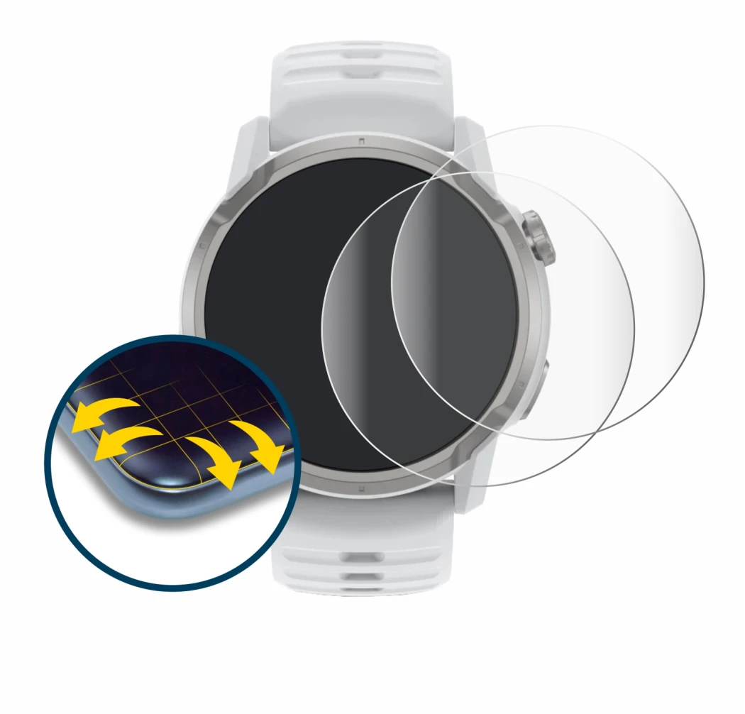 Image of the device Coros Apex 4 (46 mm) with a wide variety of screen protectors.