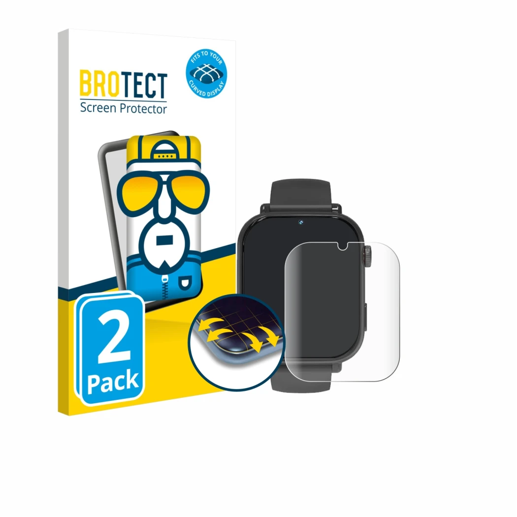 Front side of a product packaging with the brand logo BROTECT. Next to it is the device Ucani A22 shown with the corresponding