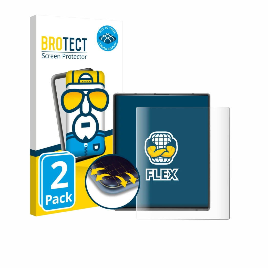 Front side of a product packaging with the brand logo BROTECT. Next to it is the device Ikko MindOne Pro shown with the corres