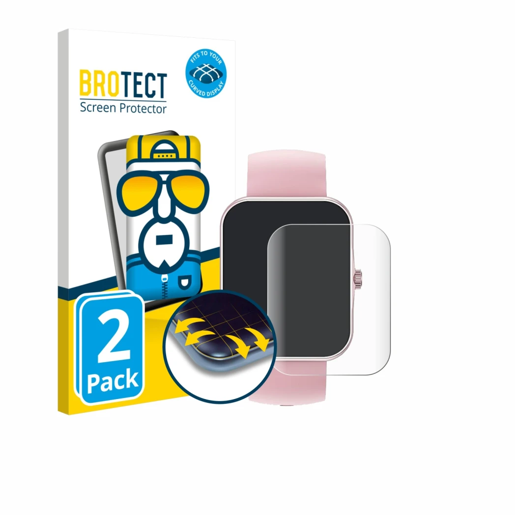 Front side of a product packaging with the brand logo BROTECT. Next to it is the device Ucani S80K 1.83