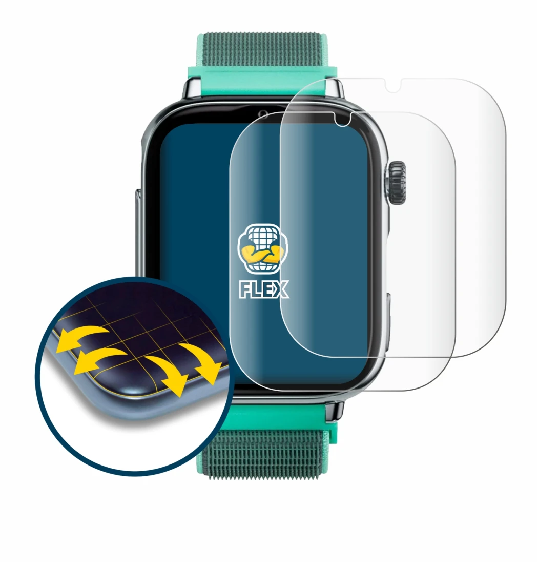 Image of the device SaveFamily SaveWatch Plus 2 with a wide variety of screen protectors.