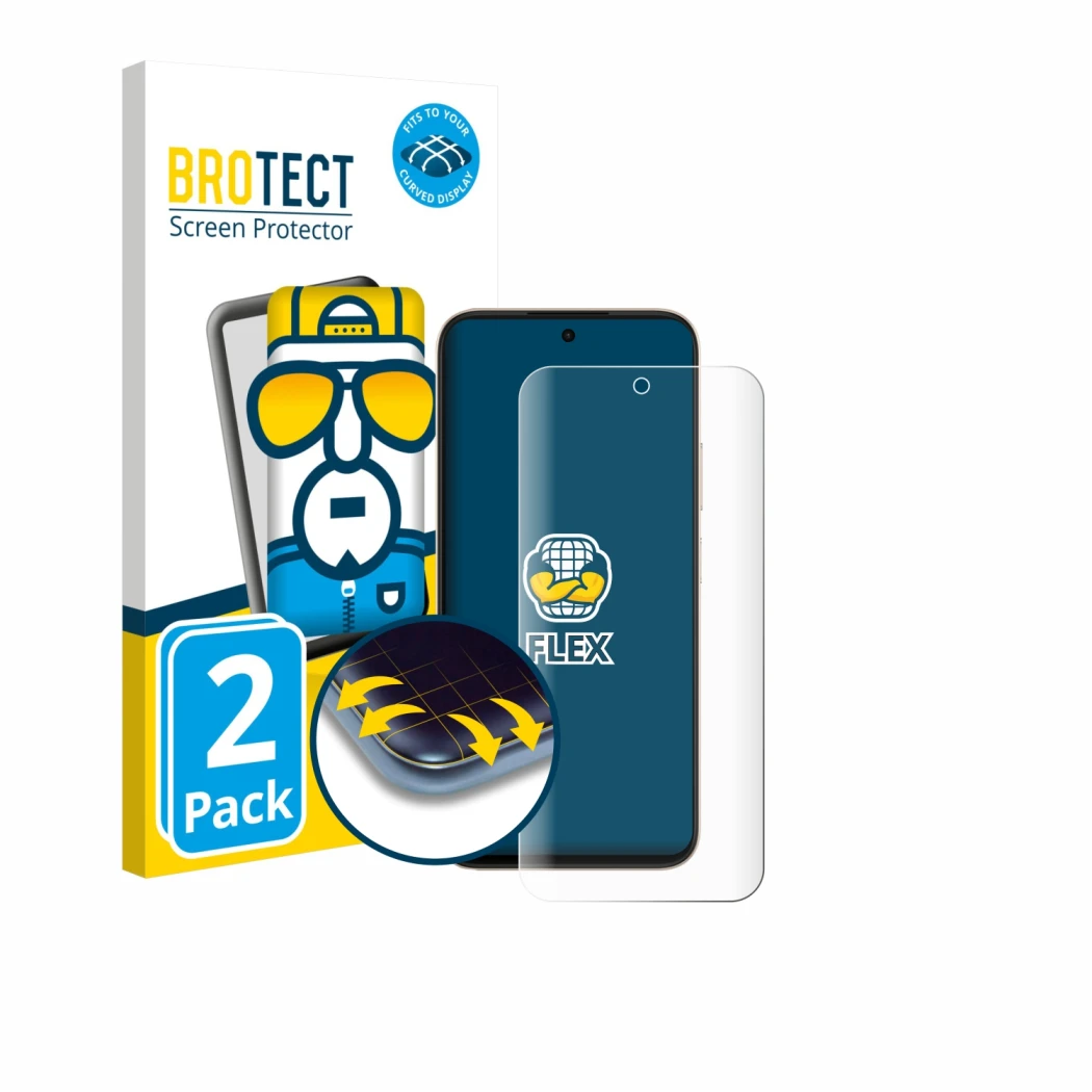 Front side of a product packaging with the brand logo BROTECT. Next to it is the device Oppo A6 shown with the corresponding s