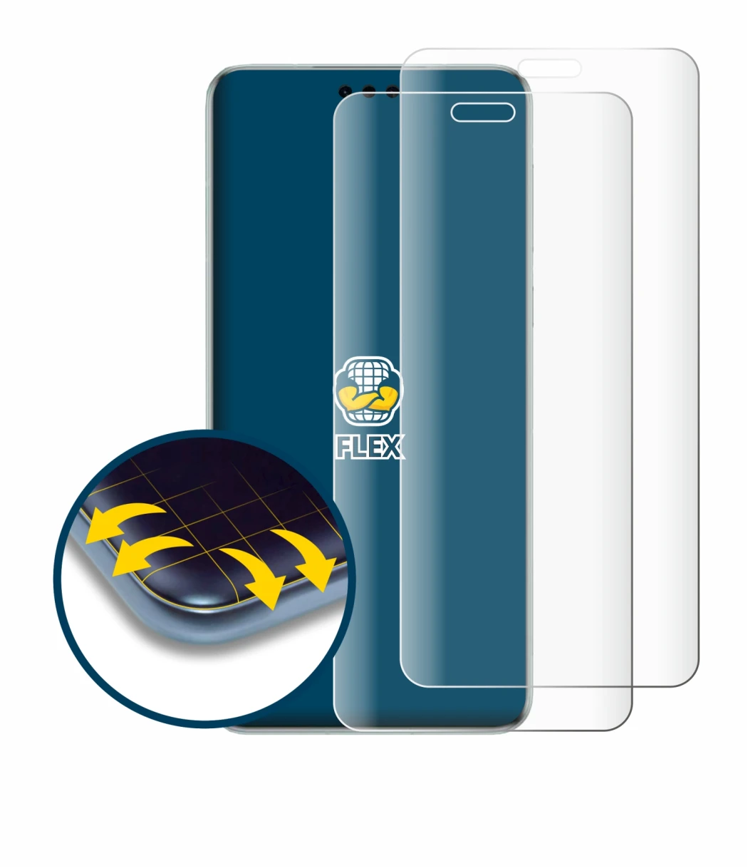 Image of the device Huawei Mate 60 Pro with a wide variety of screen protectors.