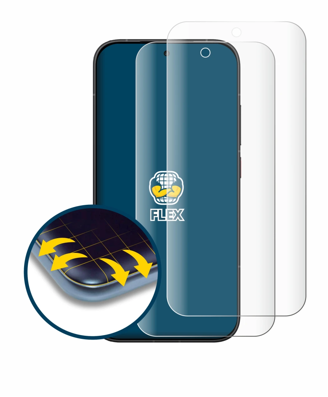 Image of the device Xiaomi Poco X8 Pro with a wide variety of screen protectors.