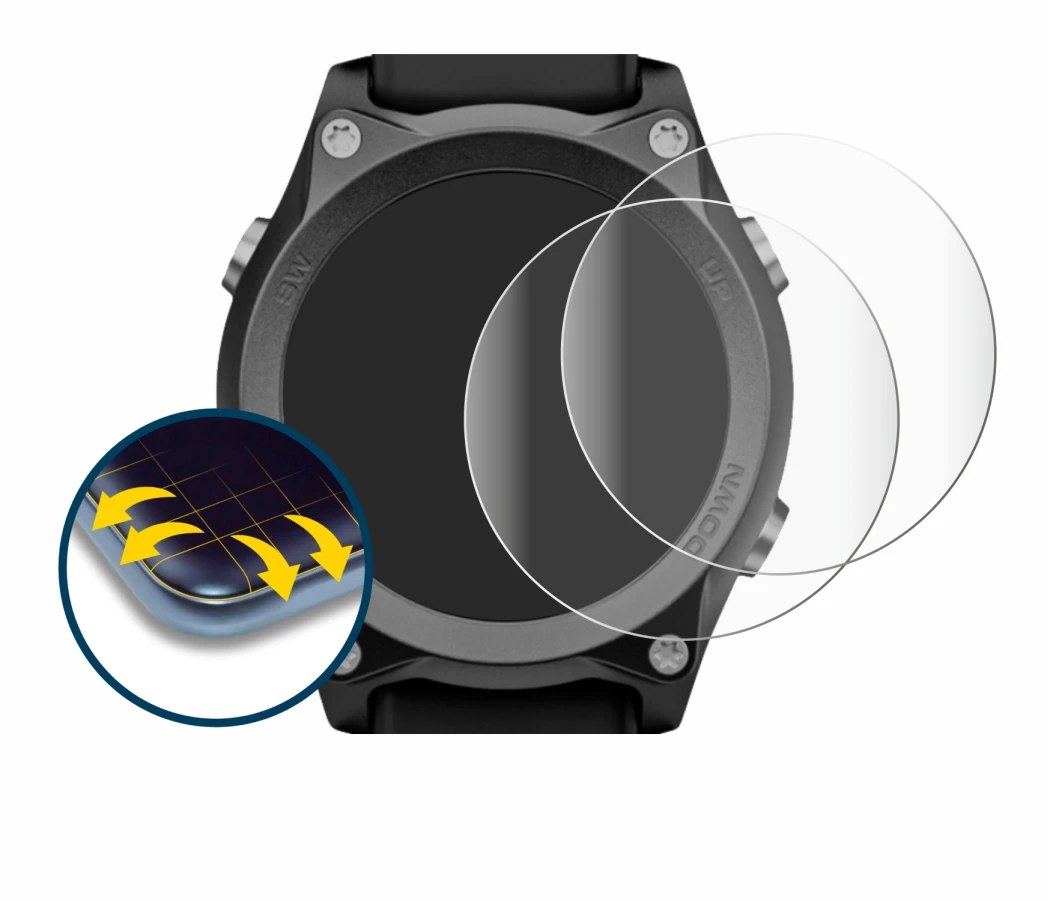 Image of the device Mares Sirius with a wide variety of screen protectors.