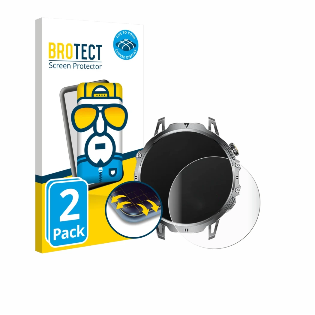 Front side of a product packaging with the brand logo BROTECT. Next to it is the device Dremac EF13-E 1.85
