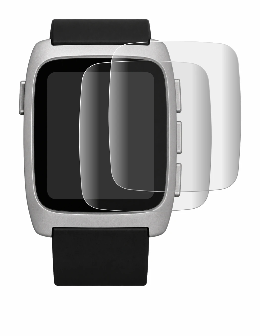 Image of the device Pebble Time 2 2026 with a wide variety of screen protectors.