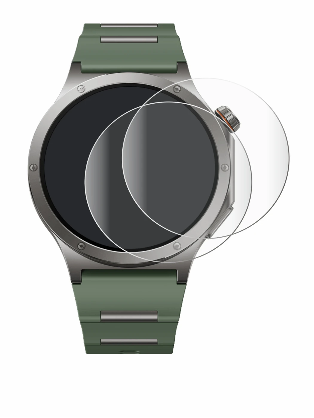 Image of the device OnePlus Watch 4 with a wide variety of screen protectors.