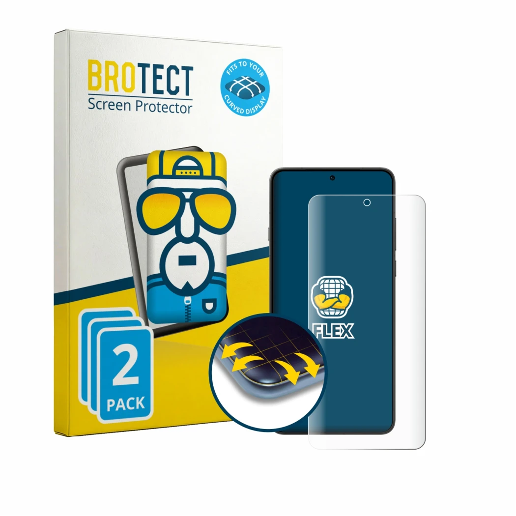 Front side of a product packaging with the brand logo BROTECT. Next to it is the device Oppo Find X9 Ultra shown with the corr