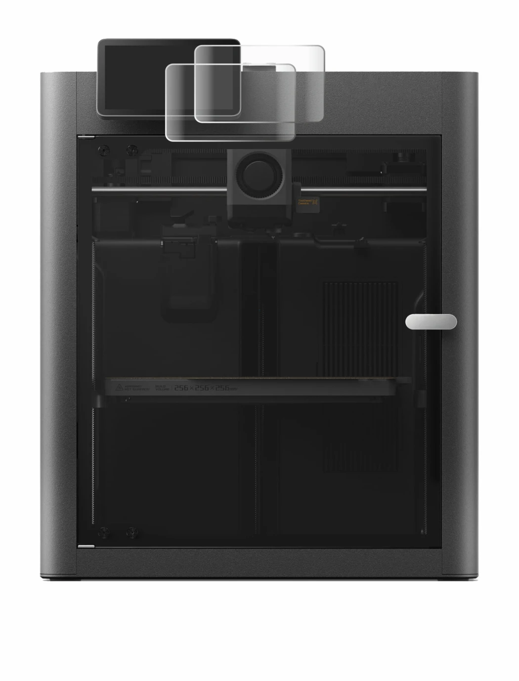 Image of the device Bambu Lab X2D with a wide variety of screen protectors.