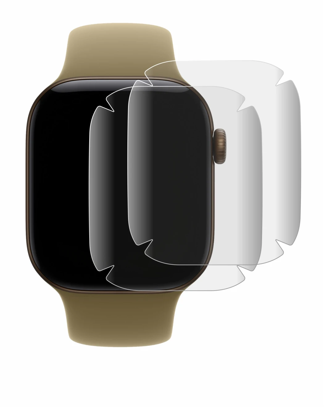 Image of the device Apple Watch Series 12 (42 mm) with a wide variety of screen protectors.