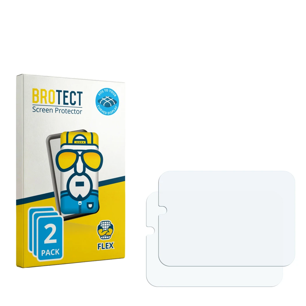 Front side of a product packaging with the brand logo BROTECT. Next to it is the corresponding screen protector.