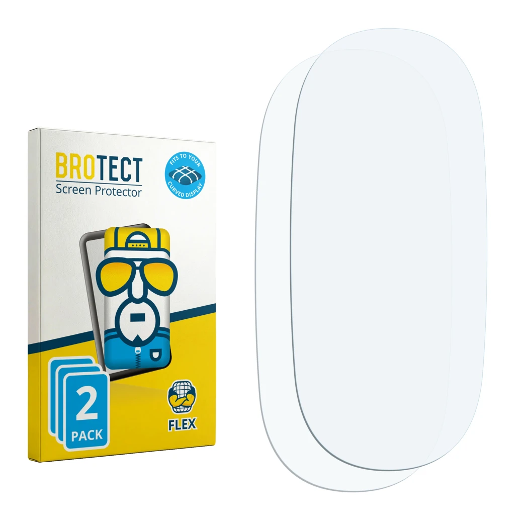 Front side of a product packaging with the brand logo BROTECT. Next to it is the corresponding screen protector.