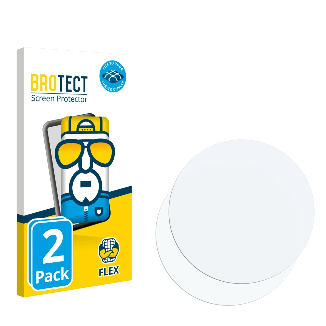 Front side of a product packaging with the brand logo BROTECT. Next to it is the corresponding screen protector.