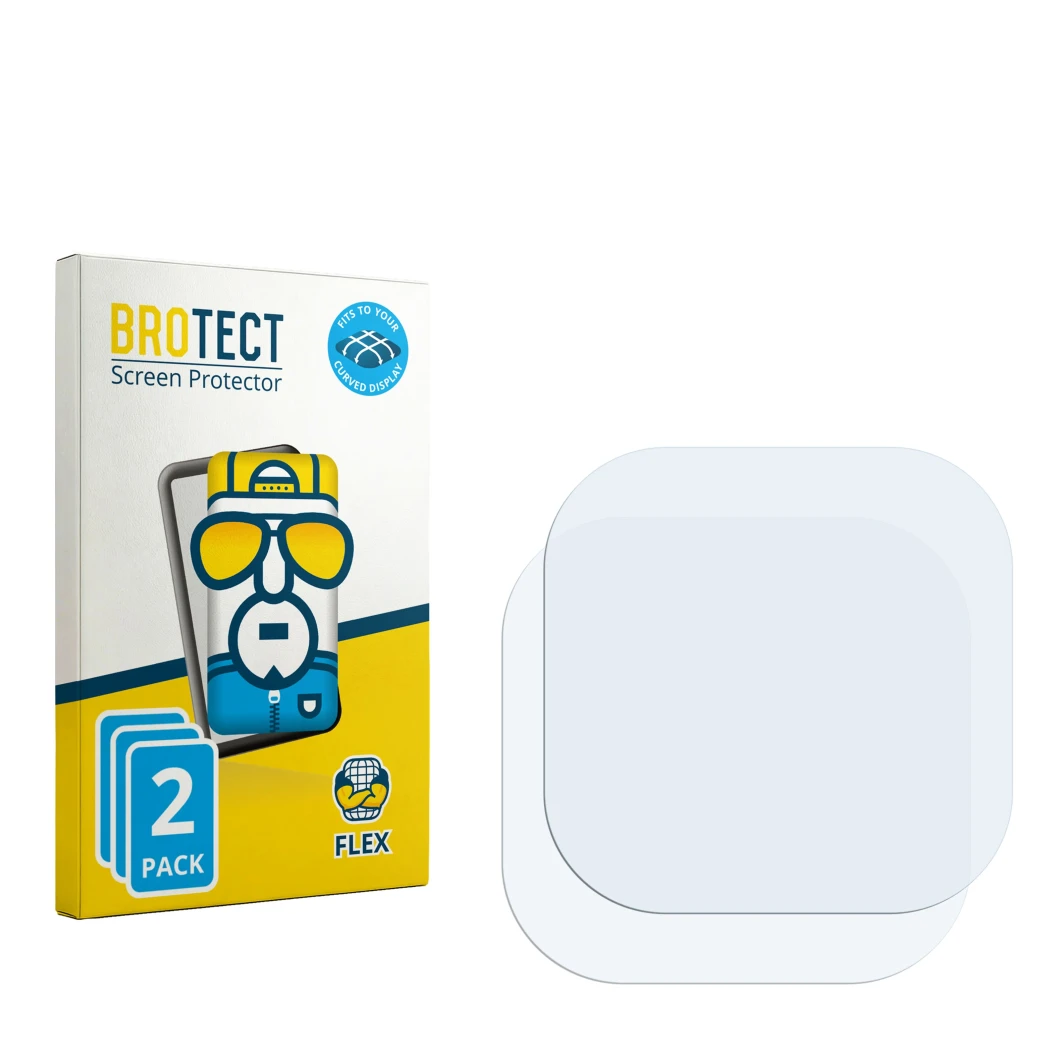 Front side of a product packaging with the brand logo BROTECT. Next to it is the corresponding screen protector.