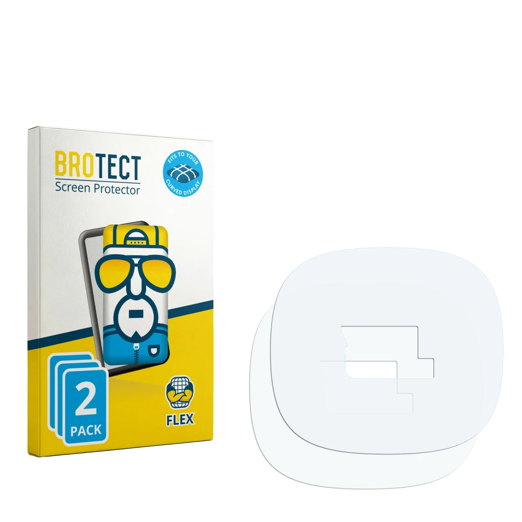 Front side of a product packaging with the brand logo BROTECT. Next to it is the corresponding screen protector.