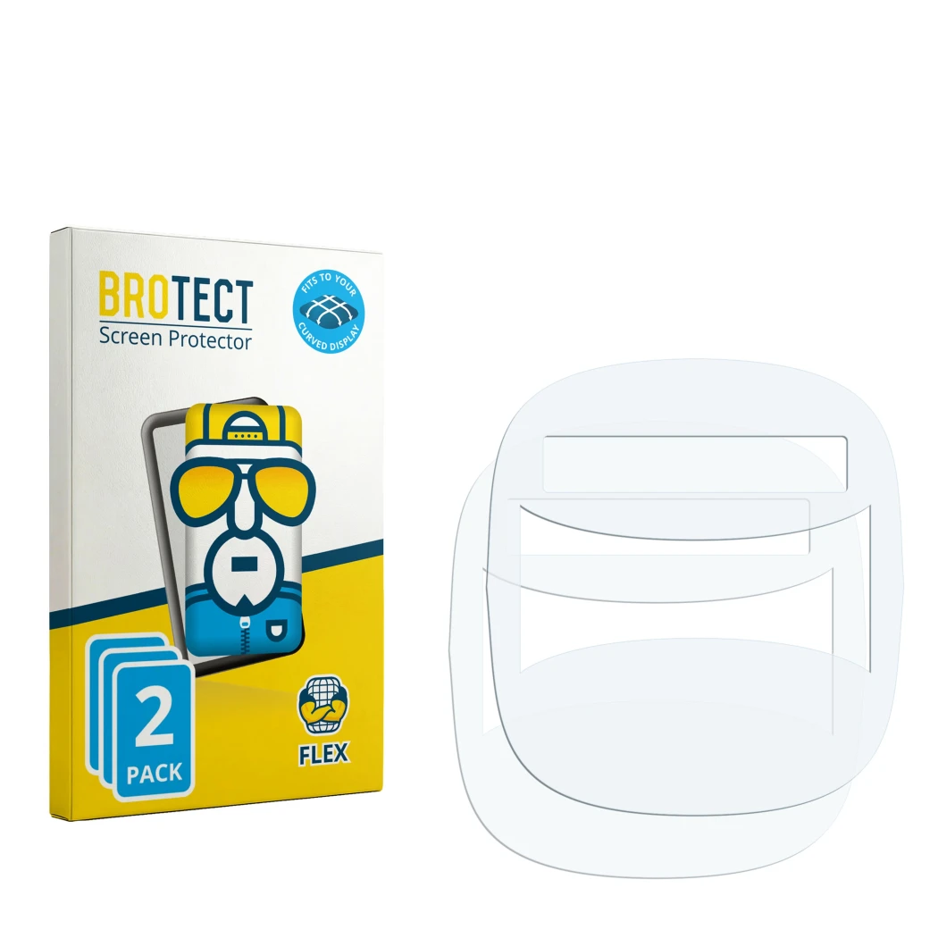 Front side of a product packaging with the brand logo BROTECT. Next to it is the corresponding screen protector.