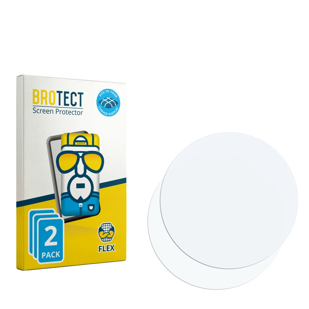 Front side of a product packaging with the brand logo BROTECT. Next to it is the corresponding screen protector.