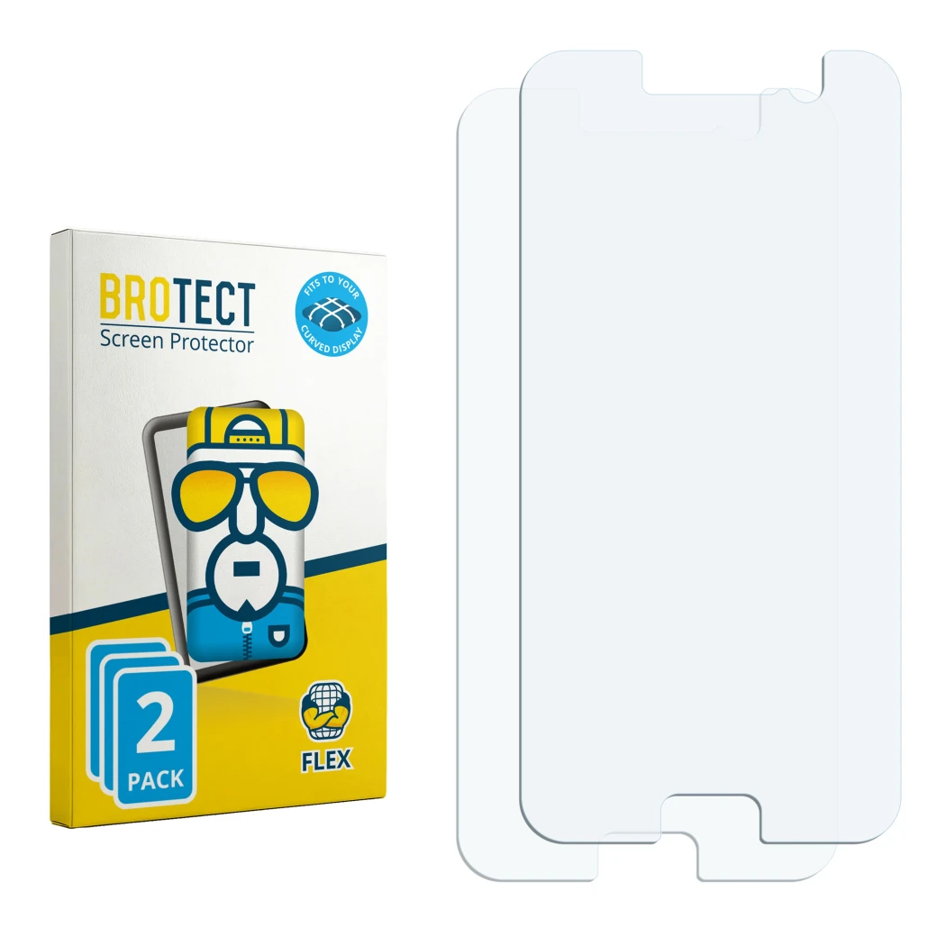 Front side of a product packaging with the brand logo BROTECT. Next to it is the corresponding screen protector.