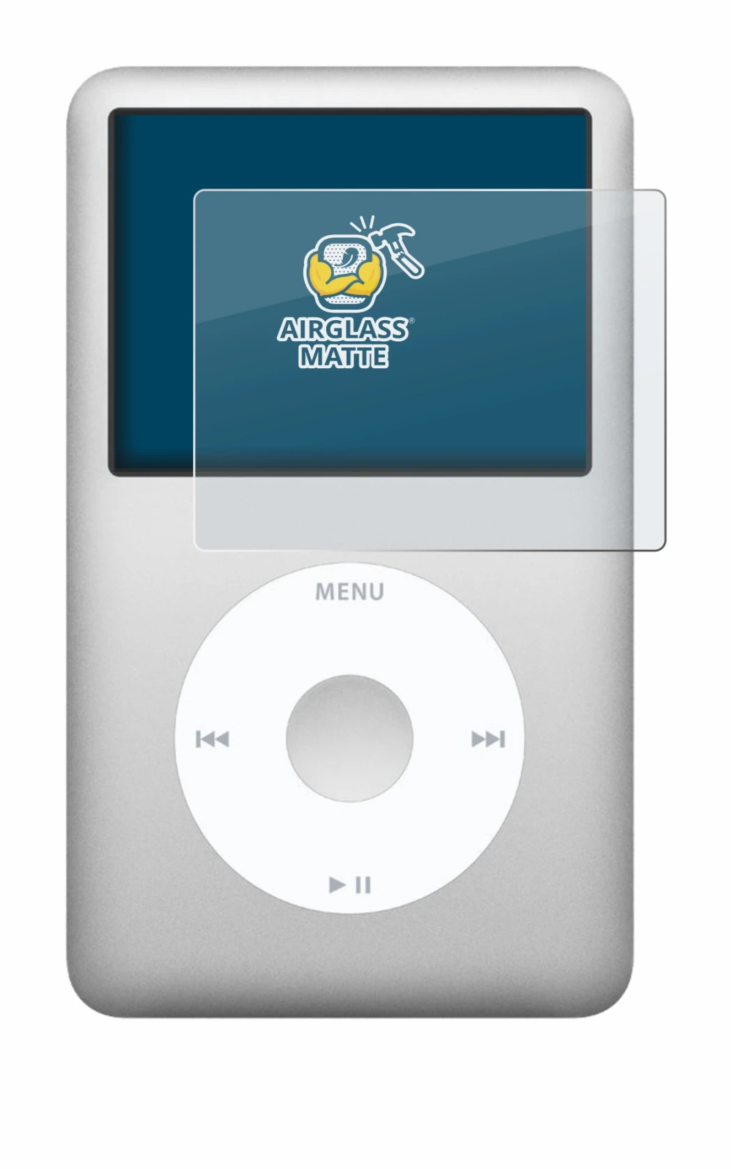 Image of the device Apple iPod classic 160 GB (7th Gen.) with a wide variety of screen protectors.