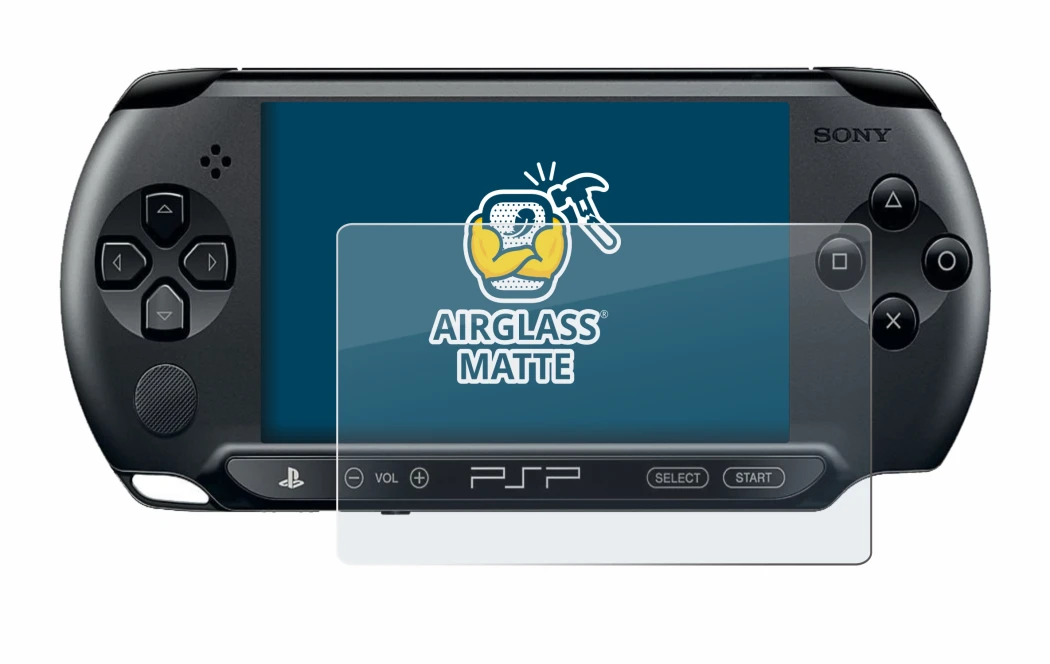 Image of the device Sony PSP 1004 with a wide variety of screen protectors.