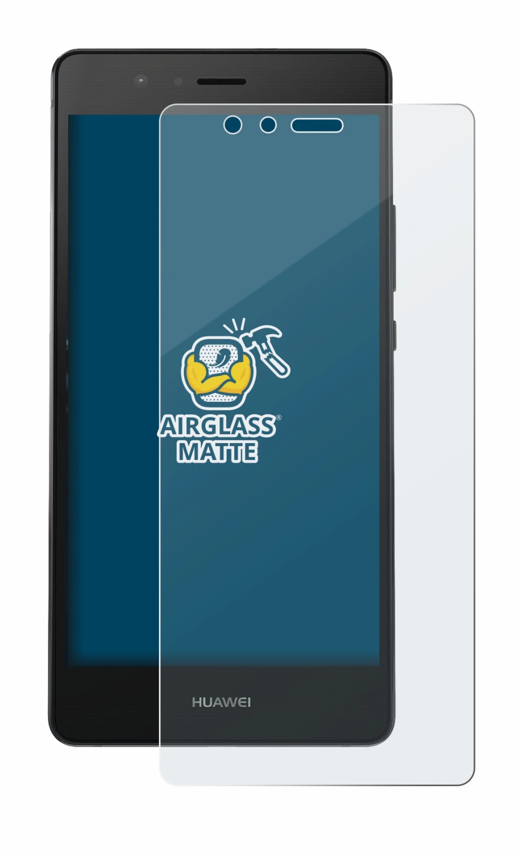 Image of the device Huawei P9 with a wide variety of screen protectors.