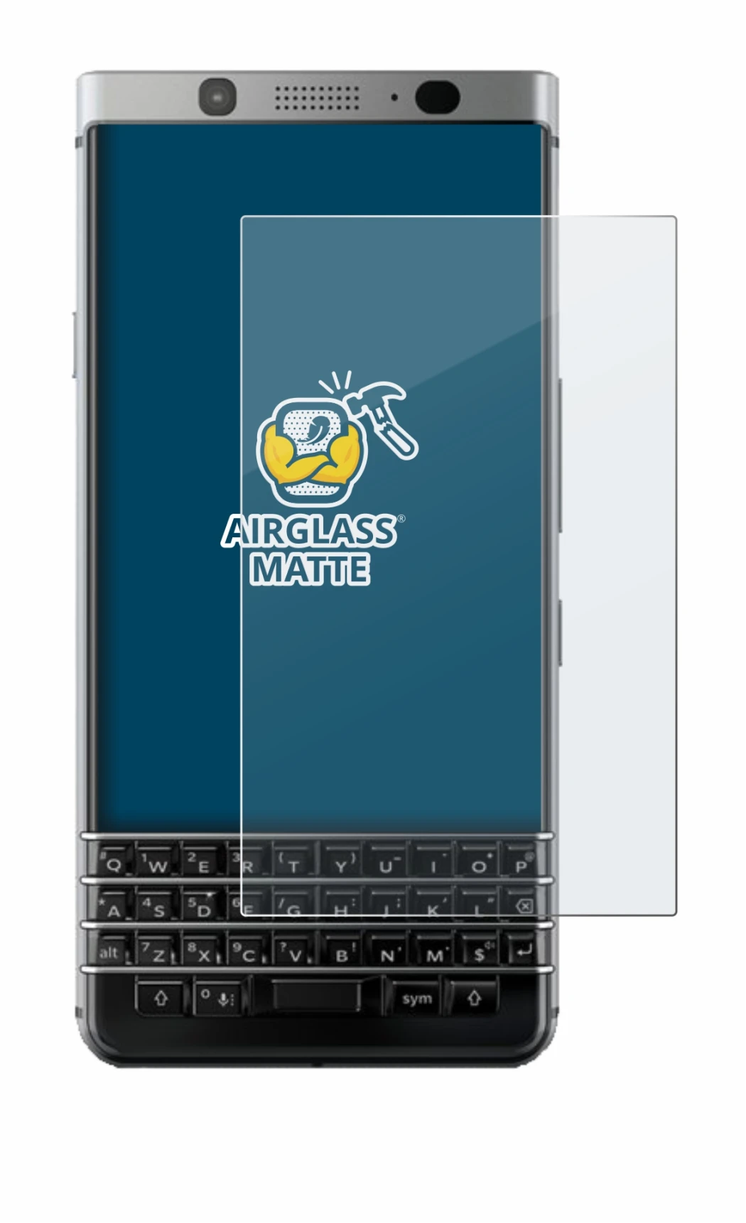 Image of the device BlackBerry Keyone with a wide variety of screen protectors.