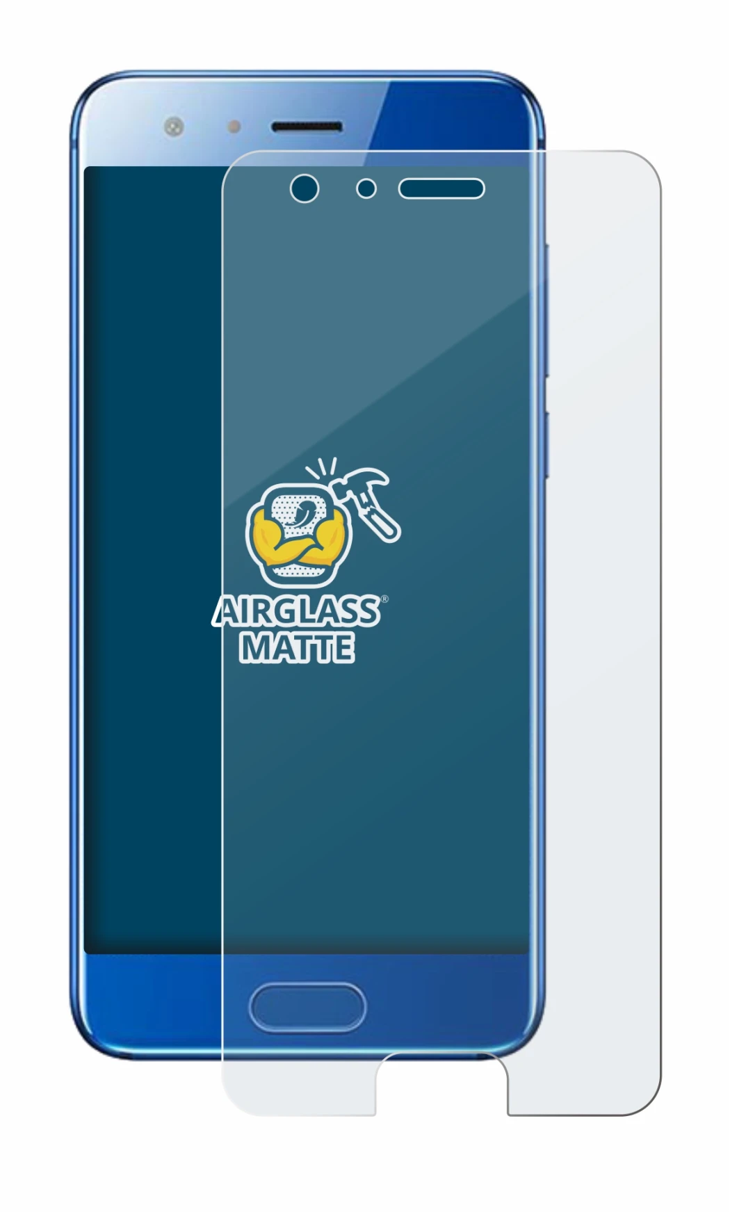 Image of the device Honor 9 with a wide variety of screen protectors.