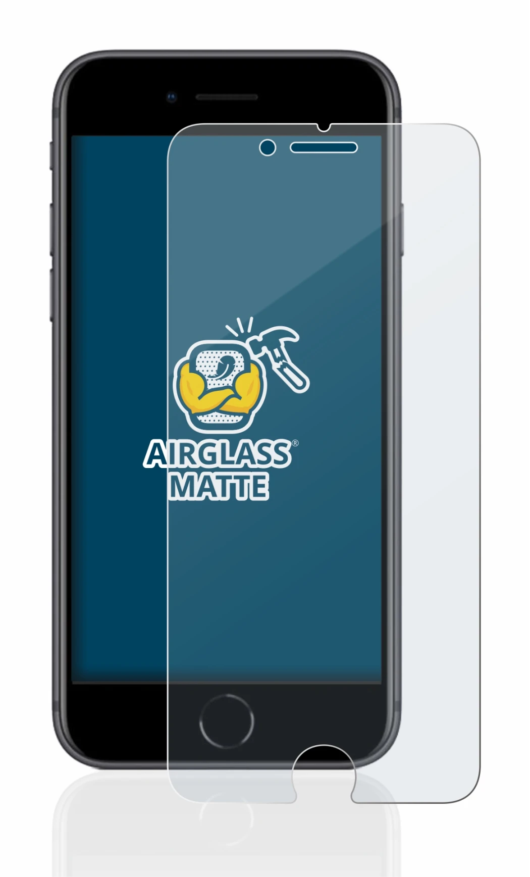 Image of the device Apple iPhone 8 with a wide variety of screen protectors.