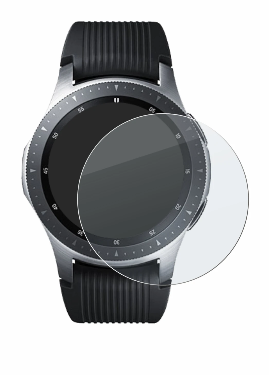 Image of the device Samsung Galaxy Watch (46 mm) with a wide variety of screen protectors.