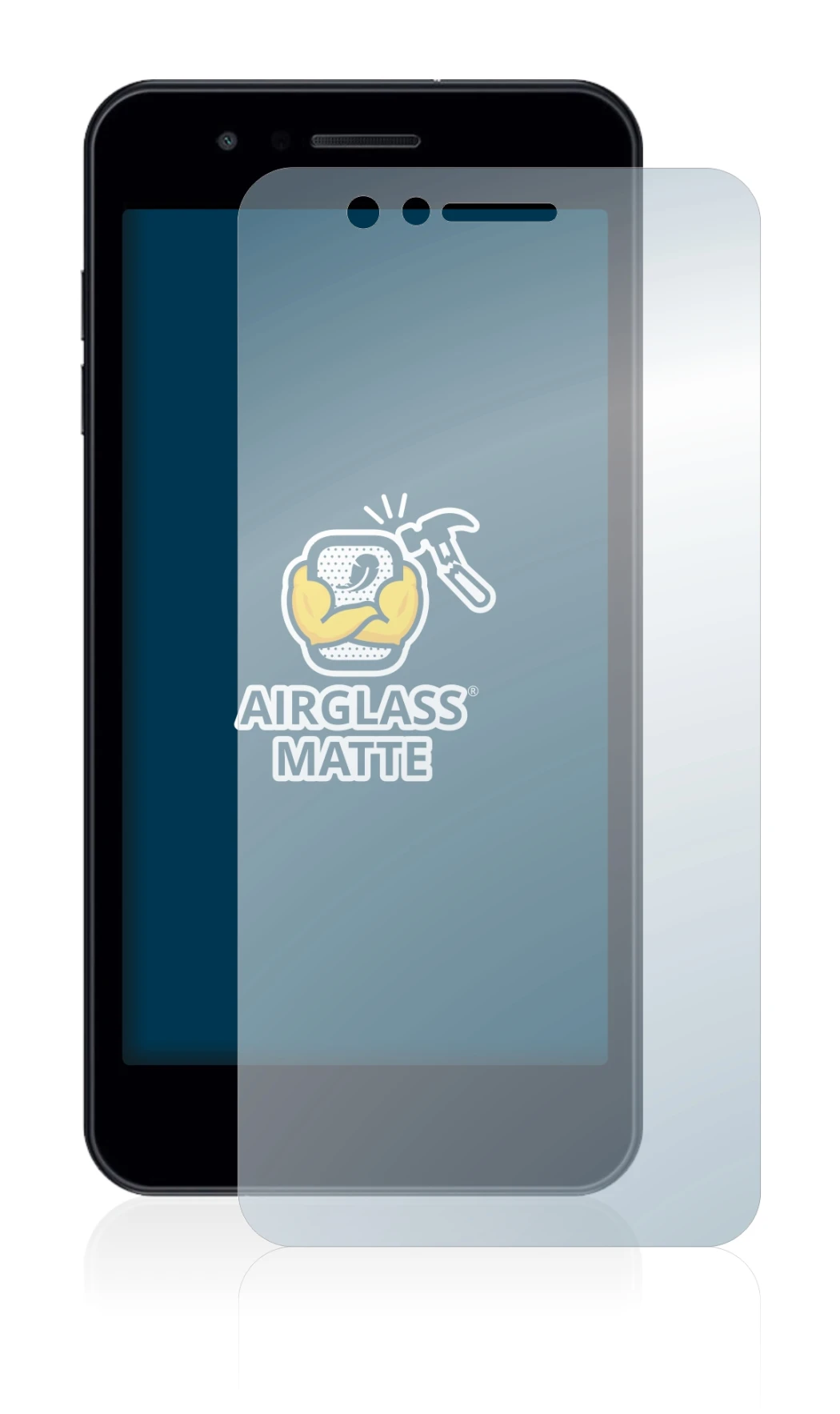 Image of the device LG K9 with a wide variety of screen protectors.