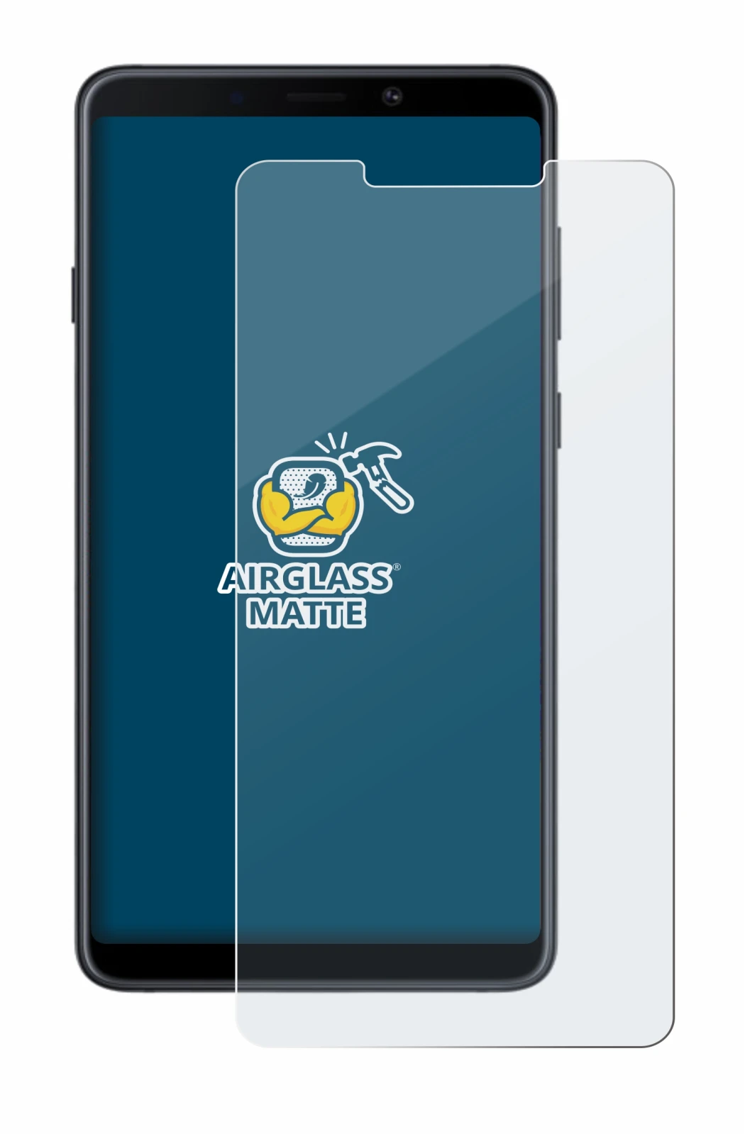 Image of the device Samsung Galaxy A9 2018 with a wide variety of screen protectors.